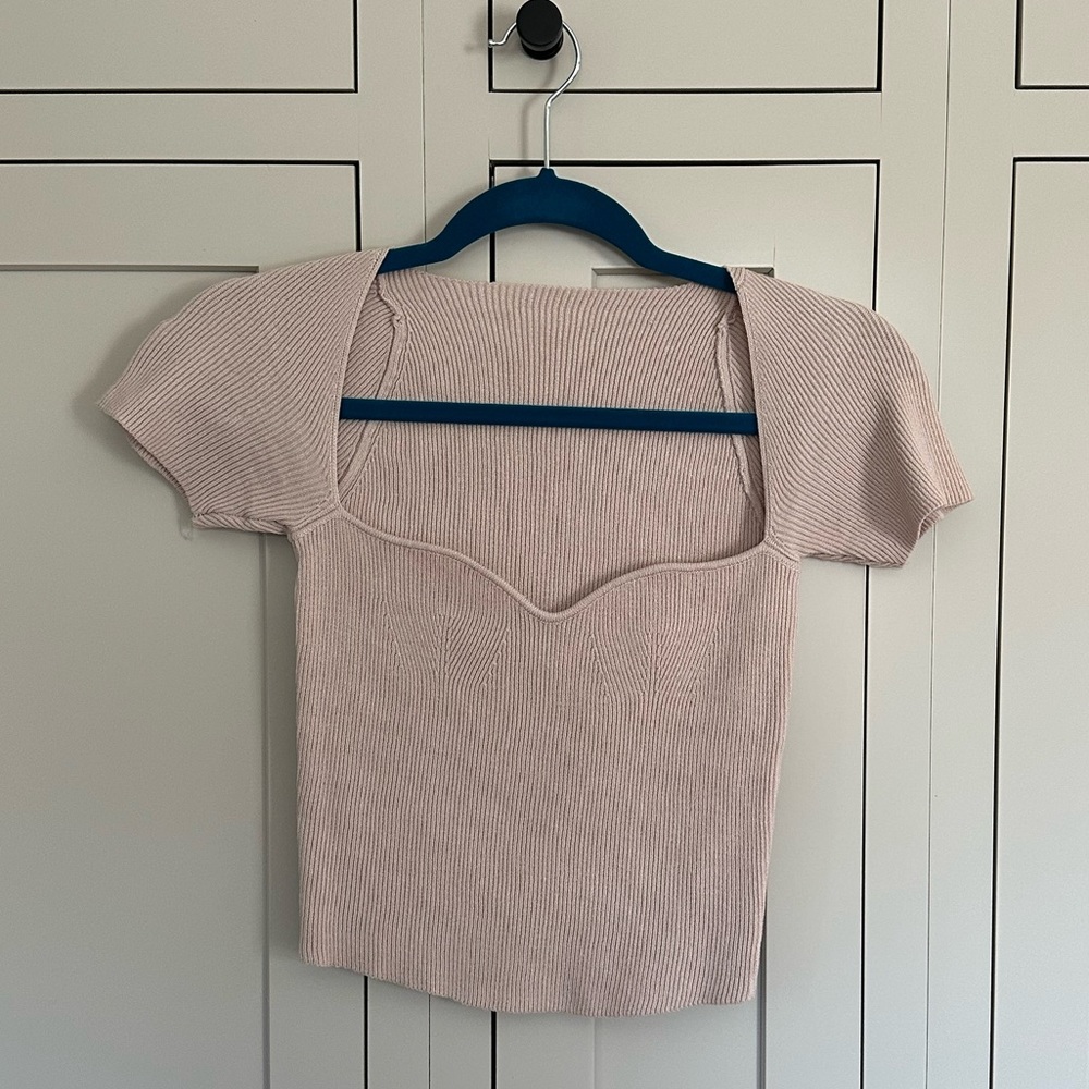 Blush pink sweater crop top